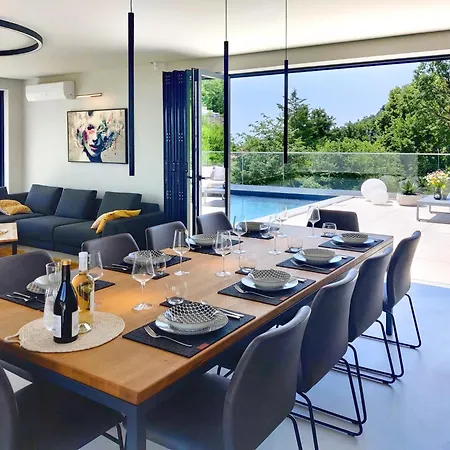 Opatija Sky, For 10 With Panoramic Sea View Donji Rukavac