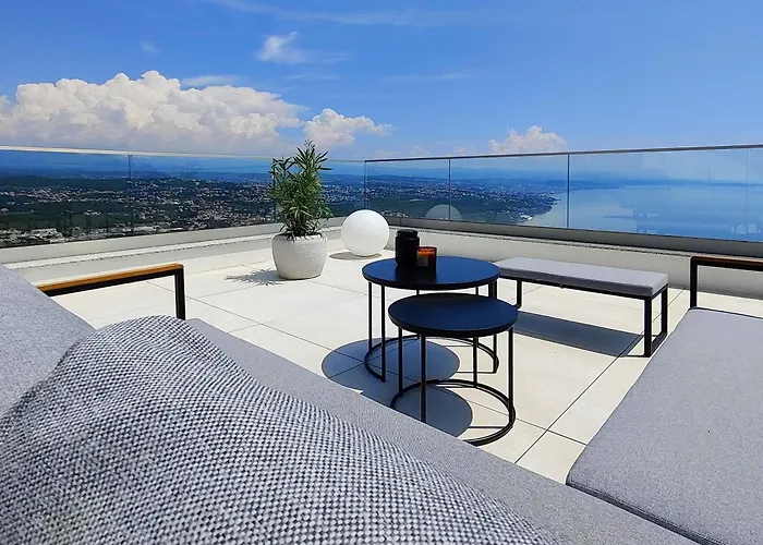 Villa Opatija Sky, For 10 With Panoramic Sea View