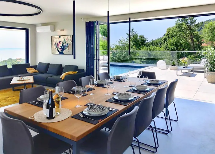 Opatija Sky, For 10 With Panoramic Sea View Donji Rukavac