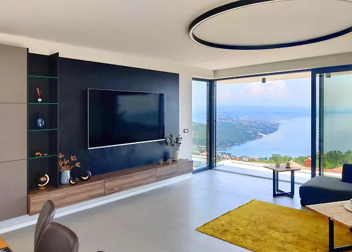Opatija Sky, For 10 With Panoramic Sea View Vila Donji Rukavac