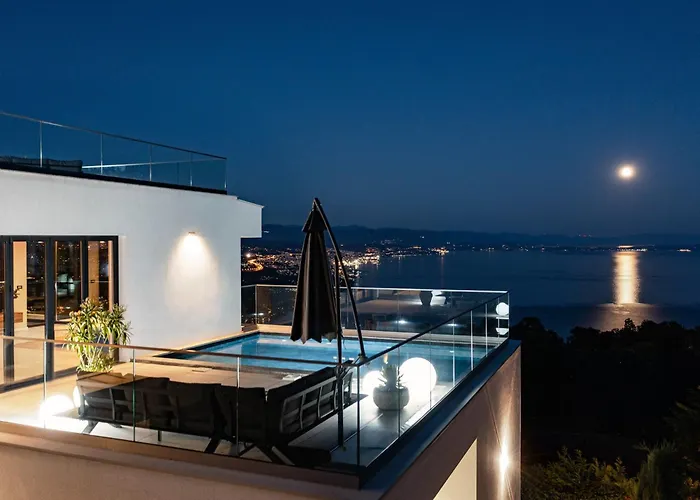 Villa Opatija Sky, For 10 With Panoramic Sea View
