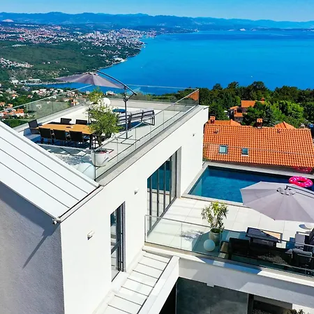 Opatija Sky, For 10 With Panoramic Sea View Villa Donji Rukavac