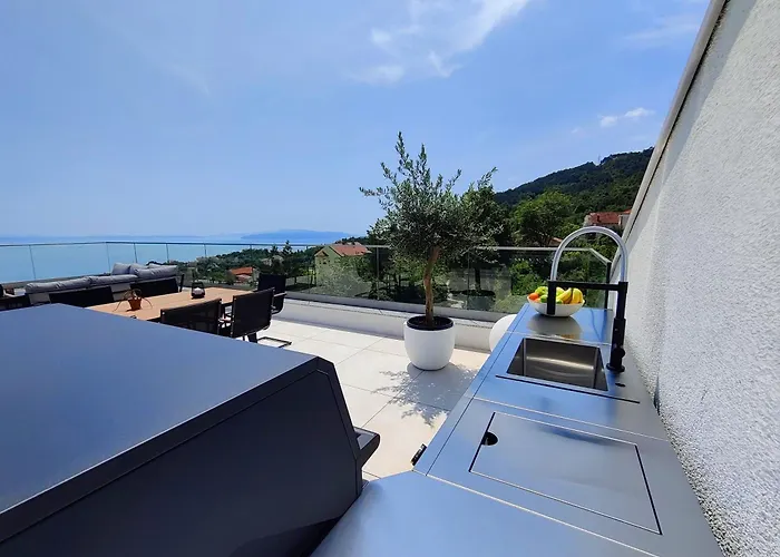 Opatija Sky, For 10 With Panoramic Sea View Villa Donji Rukavac